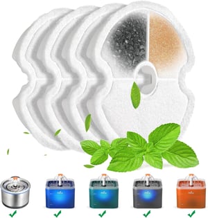 iPettie Szénszűrő Csomag Rozsdamentes Acél Macska Ivókutakhoz - 4 db-os Szett LED – 3 db-os csomag
