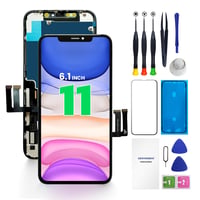 Ecran LCD pentru iPhone 11 6,1 inchi, set de asamblare digitizor 3D Touch cu sticlă securizată, adeziv pentru ramă rezistent la apă și kit de reparație 1