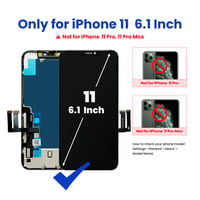 Ecran LCD pentru iPhone 11 6,1 inchi, set de asamblare digitizor 3D Touch cu sticlă securizată, adeziv pentru ramă rezistent la apă și kit de reparație 2