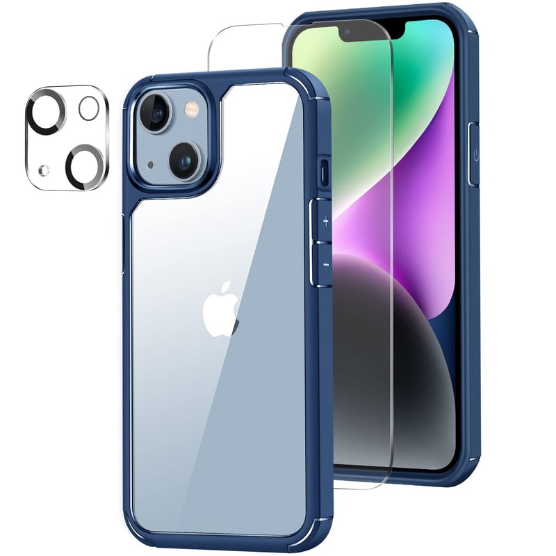 Modrý ochranný kryt na iPhone 14 s kompletnou ochranou - Amizee