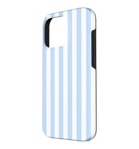 Husă pentru iPhone 16 Pro cu model estival de plajă în dungi galben-unt și bleu - Husă de protecție slim 1