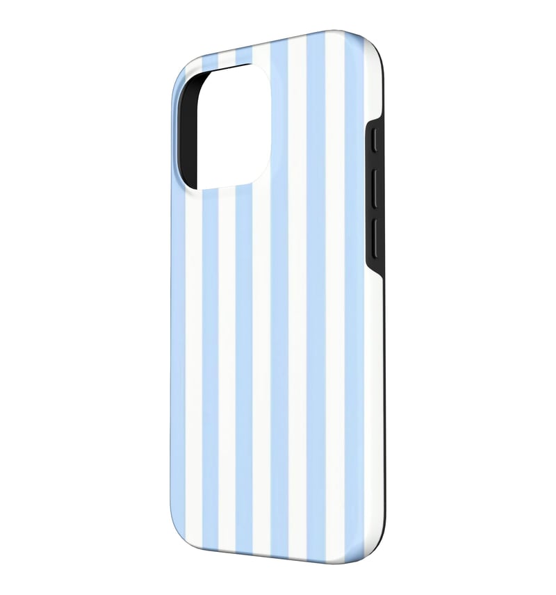 Husă pentru iPhone 16 Pro cu model estival de plajă în dungi galben-unt și bleu - Husă de protecție slim