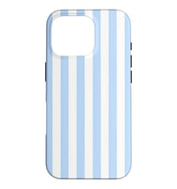 Husă pentru iPhone 16 Pro cu model estival de plajă în dungi galben-unt și bleu - Husă de protecție slim 2