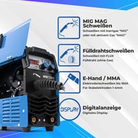 IPOTOOLS MIG-160ER Inverter Hegesztőgép 160A MIG MAG Védőgázas Hegesztő Digitális Kijelzővel IGBT Technológia 230V Kék 2