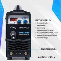 IPOTOOLS MIG-160ER Inverter Hegesztőgép 160A MIG MAG Védőgázas Hegesztő Digitális Kijelzővel IGBT Technológia 230V Kék 4