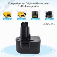 iPrize Acumulator de schimb Ni-MH 12V 4800 mAh pentru DeWalt DC9071 DE9071 DW9072 DE9074 DE9501 DW9071 DE9037 DE9072 152250-27 397745-01 6