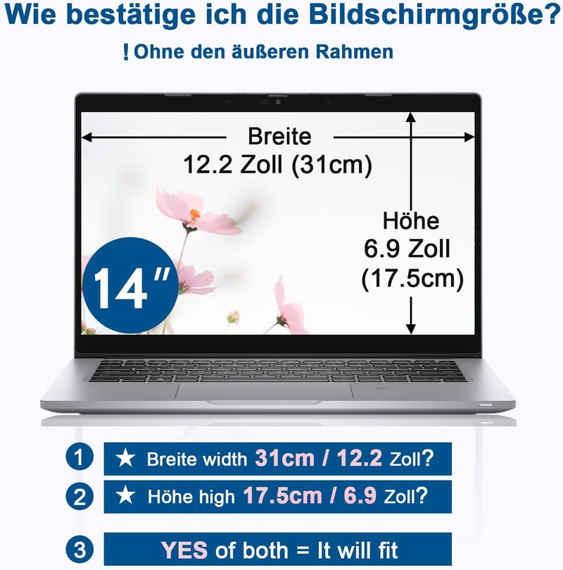 IPROKKO 14 Inch Laptop Adatvédelmi Fólia 16:9 Kékfény Szűrő Anti-Glare Képernyővédő