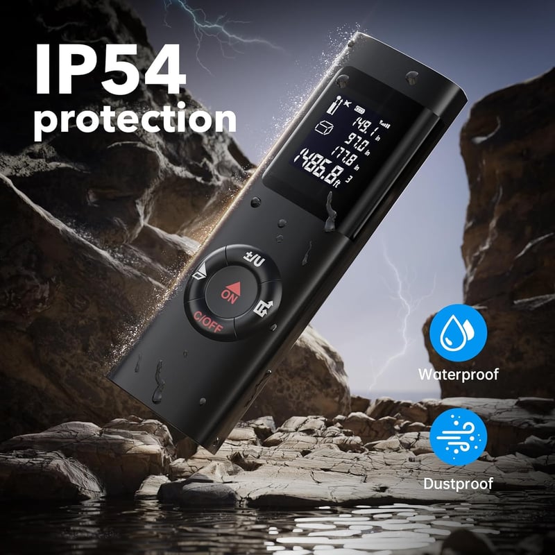 IPSXP Lézeres Távolságmérő 60m, Digitális Mérőeszköz Terület/Térfogat Számításhoz
