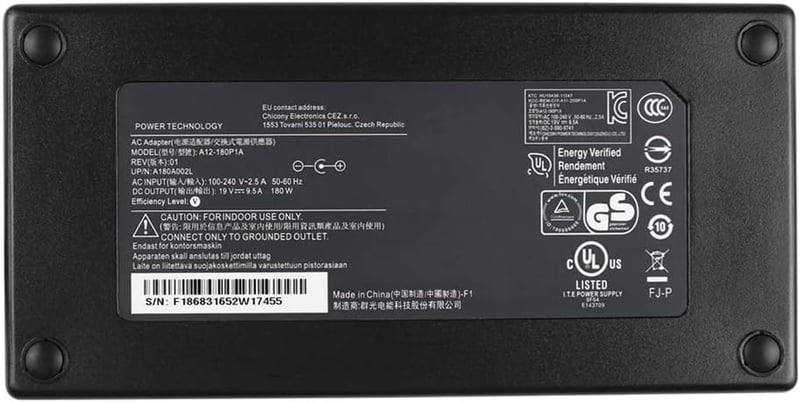 180W AC adapter MSI Chicony A15-180P1A Alpha 15 17 GE63 GE75 Raider notebook töltő