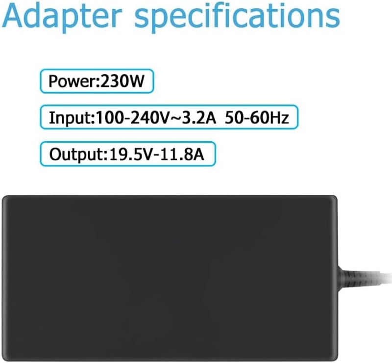 IPWRPRO 230W Laptop Töltő Acer Predator 15 G9-593 és 17 G5-793 Sorozathoz - Helios 500 Kompatibilis Adapter Rövidzárlat Elleni Védelemmel