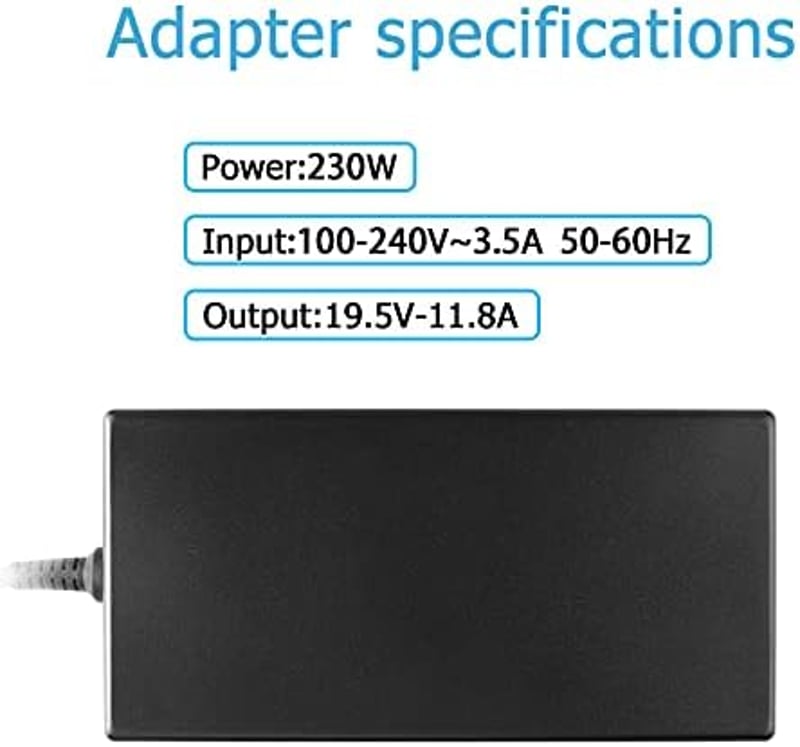 IPWRPRO 230W Laptop Töltő MSI, Gigabyte Aero, Aorus és Medion Erazer Laptopokhoz - Rövidzárlat Elleni Védelemmel, EU Csatlakozóval