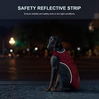IREENUO vízálló kutyakabát M méret piros reflektoros sávokkal 6