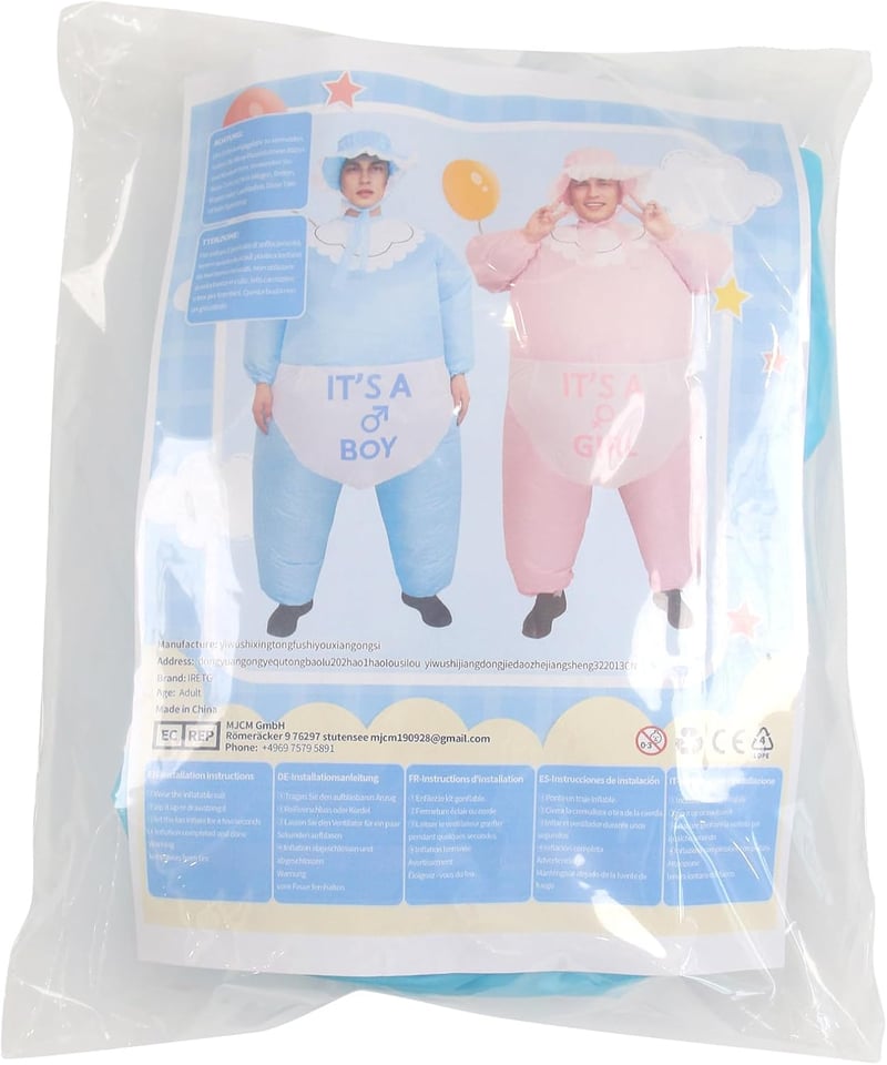 IRETG Felfújható Baba Jelmez Felnőtteknek Halloween Karnevál Cosplay Ruha