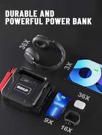 IRIHUP 4000A Autó Indítóakkumulátor 12V Hordozható Jumper Starter USB Töltő 2