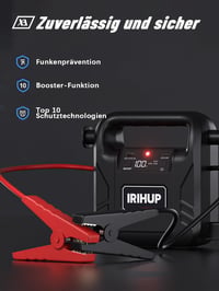 IRIHUP 4000A Autó Indítóakkumulátor 12V Hordozható Jumper Starter USB Töltő 5