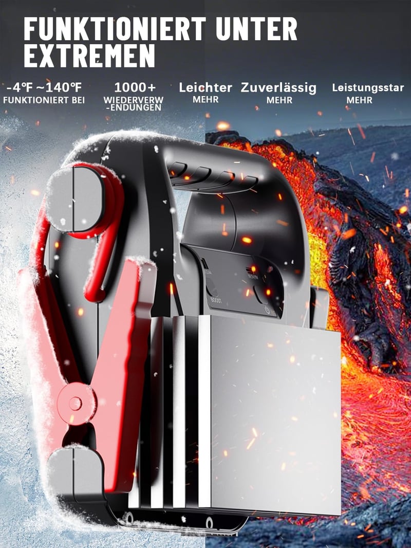 IRIHUP 4000A Autó Indítóakkumulátor 12V Hordozható Jumper Starter USB Töltő