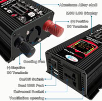 Iriisy 6000W Autós Feszültségátalakító 12V 220V Inverter 2 USB Porttal Lakóautóhoz Hűtőszekrényhez Számítógéphez 2