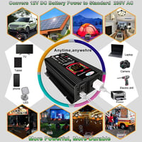 Iriisy 6000W Autós Feszültségátalakító 12V 220V Inverter 2 USB Porttal Lakóautóhoz Hűtőszekrényhez Számítógéphez 4