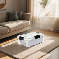 Iris Ohyama 30L Légmentes Tárolódoboz Szett 6 db Záródugóval Átlátszó Stackable - 30L / Set van 6, Transparant 3