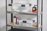 Iris Ohyama 30L Légmentes Tárolódoboz Szett 6 db Záródugóval Átlátszó Stackable - 30L / Set van 6, Transparant 5