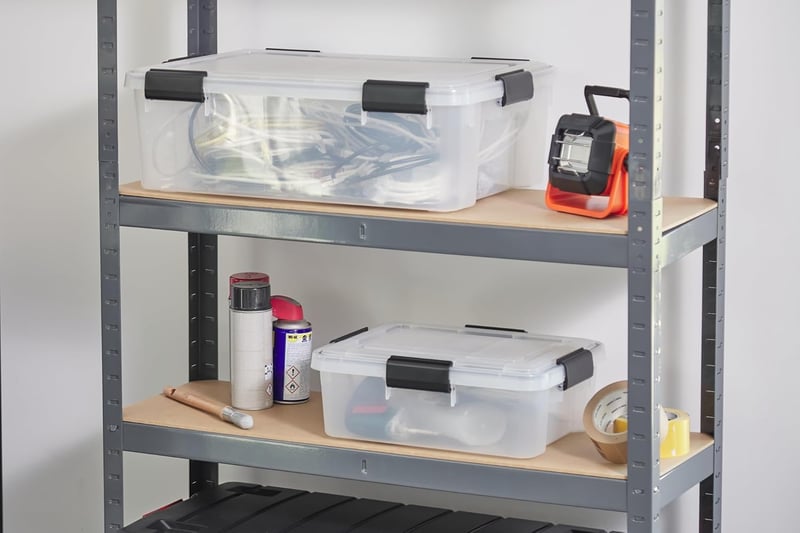 Iris Ohyama 30L Légmentes Tárolódoboz Szett 6 db Záródugóval Átlátszó Stackable - 30L / Set van 6, Transparant