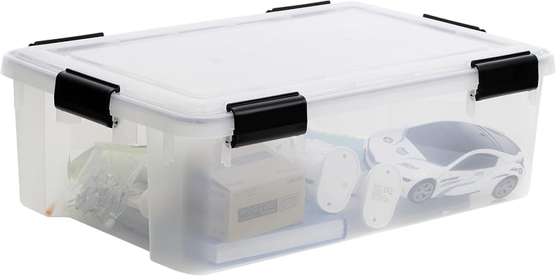 Iris Ohyama 30L Légmentes Tárolódoboz Szett 6 db Záródugóval Átlátszó Stackable - 30L / Set van 6, Transparant