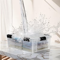 Iris Ohyama 30L Légmentes Tárolódoboz Szett 6 db Záródugóval Átlátszó Stackable - 30L / Set van 6, Transparant 2