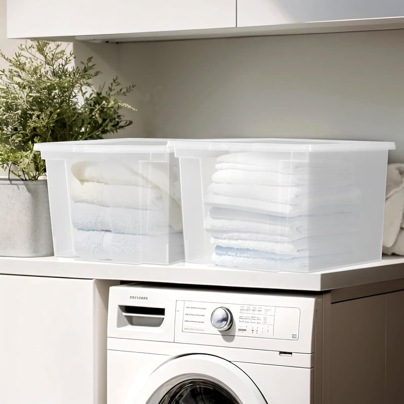 Iris Ohyama 30L Tárolódoboz Szett 6 db Átlátszó Műanyag Stackable