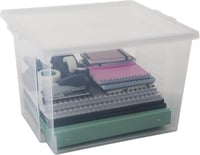 Iris Ohyama 30L Tárolódoboz Szett 6 db Átlátszó Műanyag Stackable 4