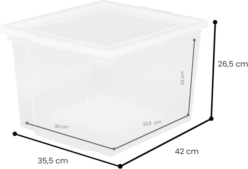 Iris Ohyama 30L Tárolódoboz Szett 6 db Átlátszó Műanyag Stackable