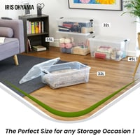 Iris Ohyama 45L Légmentes Tárolódoboz Szett 4 db Átlátszó Vízálló Záródás - 45L x4, Transparent 6