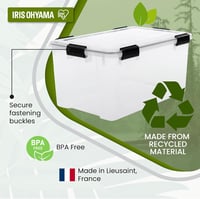 Iris Ohyama 45L Légmentes Tárolódoboz Szett 4 db Átlátszó Vízálló Záródás - 45L x4, Transparent 3