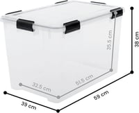 Iris Ohyama 70L Légmentes Tárolódoboz Szett 2db Átlátszó Vízálló Pakolható - 70L x2, Transparent 2