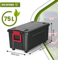 Iris Ohyama 75L fekete tárolódoboz, erős záródással és fogantyúval, rakható - 75L x1 2