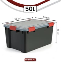 Iris Ohyama All-Weather tárolódoboz szett 2 db, 50 L, fekete, időjárásálló - 50L x2, Black 2