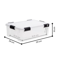Iris Ohyama AT-LS Légmentes Tárolódoboz Tetővel, 30 L, 4 db, Átlátszó, Vízálló, Egymásra Rakható, Porálló, BPA-mentes 9