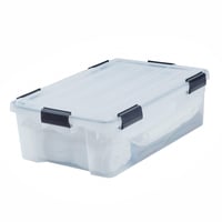 Iris Ohyama AT-LS Légmentes Tárolódoboz Tetővel, 30 L, 4 db, Átlátszó, Vízálló, Egymásra Rakható, Porálló, BPA-mentes 8