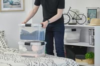 Iris Ohyama AT-SD Hermetička plastična kutija za pohranu s poklopcem, 20 L, set od 6 komada, prozirna, vodootporno zatvaranje na kopče, složiva, otporna na prašinu, bez BPA 5