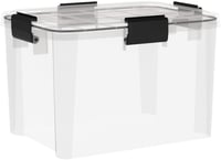 Set 3 Cutii de Depozitare din Plastic Iris Ohyama AT-SD, Etanșe cu Capac, 20 L, Transparent, Închidere Ermetică, Cleme Antiderapante, Stivuibile 4