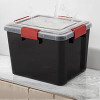 Iris Ohyama AT-SD Hermetična plastična kutija za pohranu s poklopcem, 20 L, 3 komada, crna, vodootporno zatvaranje na kopče, složiva, otporna na prašinu, bez BPA 3