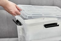 Iris Ohyama AT-SD Hermetička plastična kutija za pohranu s poklopcem, 20 L, set od 6 komada, prozirna, vodootporno zatvaranje na kopče, složiva, otporna na prašinu, bez BPA 8