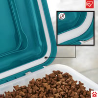 Iris Ohyama ATS-L Vzduchotesný zásobník na krmivo pre psov s kolieskami, 40 l/15 kg, káčacia modrá, bez BPA, pre psov a mačky 4