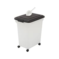 Vzduchotesný zásobník na krmivo pre psov Iris Ohyama ATS-L s kolieskami, 45 l / 15 kg, čierny, nádoba na suché krmivo s lopatkou, bez BPA, pre psov a mačky 1