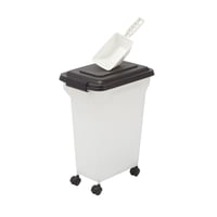 Iris Ohyama ATS-M hermetički spremnik za hranu za pse s kotačićima, 18L/7kg, crni, posuda za suhu hranu bez BPA s lopaticom, za pse i mačke 1