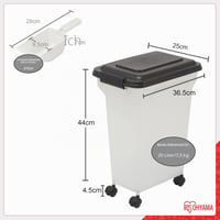 Iris Ohyama ATS-M hermetički spremnik za hranu za pse s kotačićima, 18L/7kg, crni, posuda za suhu hranu bez BPA s lopaticom, za pse i mačke 3