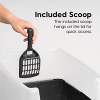 RANYPET CLH-12 Fedeles Macskatoalett BPA-mentes PP Anyag 48,5x38x30,5 cm Taupe Bézs Szín — lapát hiányzik (állapot: lásd a 2. képet) 7