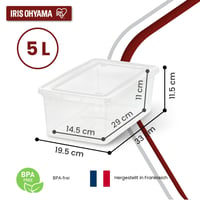 Iris Ohyama CNL-5 Prozirna plastična kutija za pohranu 5L – set od 10 komada, slaganje jedna na drugu, jednostavno zatvaranje, za odjeću, igračke, obuću 2