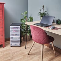 Iris Ohyama DC-360 komoda s ladicama na kotačićima, 6 ladica, 7 L, crna, A4, prozirne ladice, ured, kupaonica, spavaća soba 2