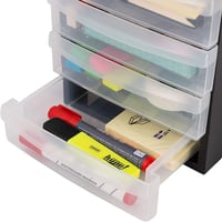 Iris Ohyama DC-A5 4, set od 2 stolna ladičara, crna, ergonomska ručka, 26x19x22 cm, plastični organizator s ladicama 5