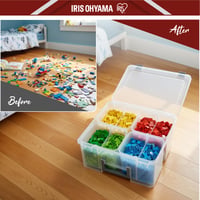 Priehľadný úložný box Iris Ohyama DCB-4, 18,9 l, so 4 vyberateľnými priehradkami a oddeľovačmi, prenosný organizér na Lego (stav: pozri 2. obrázok) 5